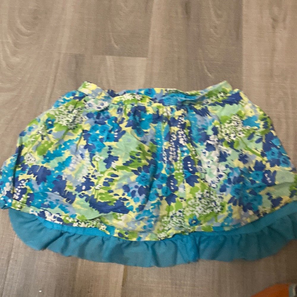 Floral blue and green skirt